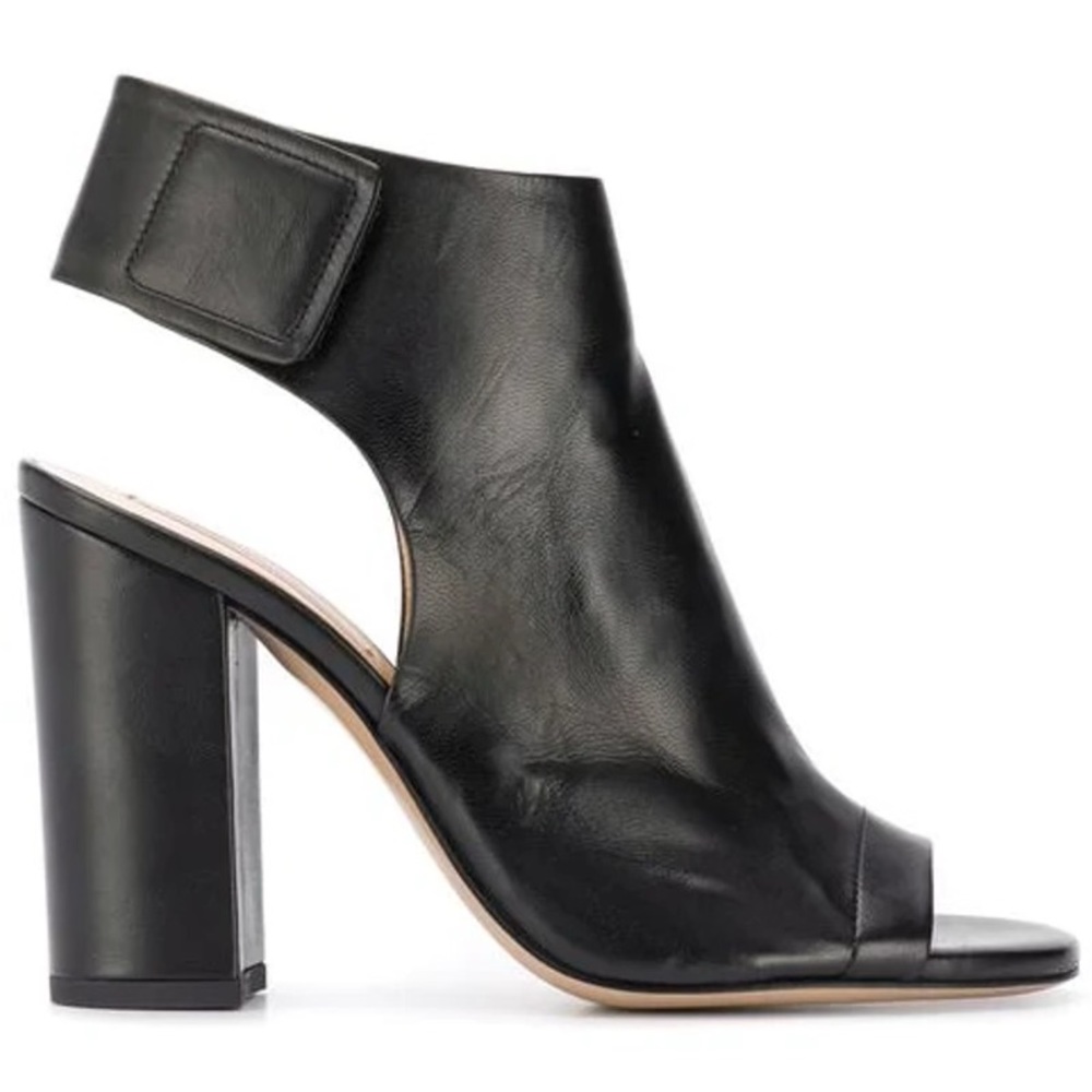 Fabio Rusconi Gissofila Block Heels Black Leather sz 38.5